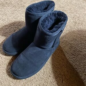 Short blue warm boots